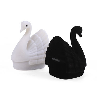 홀리데이 선물용 맞춤형 프리미엄 벨벳 백조 링 박스 쥬얼리 포장