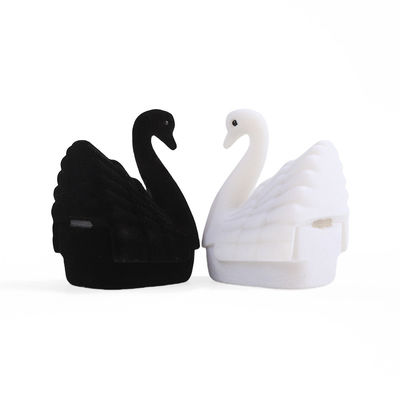 홀리데이 선물용 맞춤형 프리미엄 벨벳 백조 링 박스 쥬얼리 포장