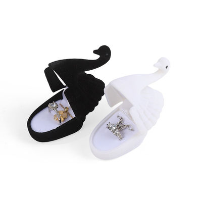 홀리데이 선물용 맞춤형 프리미엄 벨벳 백조 링 박스 쥬얼리 포장