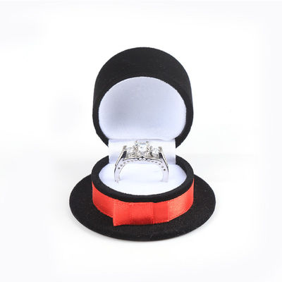 맞춤형 고급 개인 맞춤형 매직 햇 벨벳 블랙 주얼리 링 박스 (휴일용)