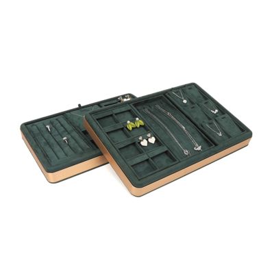 OEM 럭셔리 벨벳 보석 트레이 사용자 지정 로고 조직자 보석 트레이 보석 세트 디스플레이