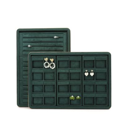 OEM 럭셔리 벨벳 보석 트레이 사용자 지정 로고 조직자 보석 트레이 보석 세트 디스플레이