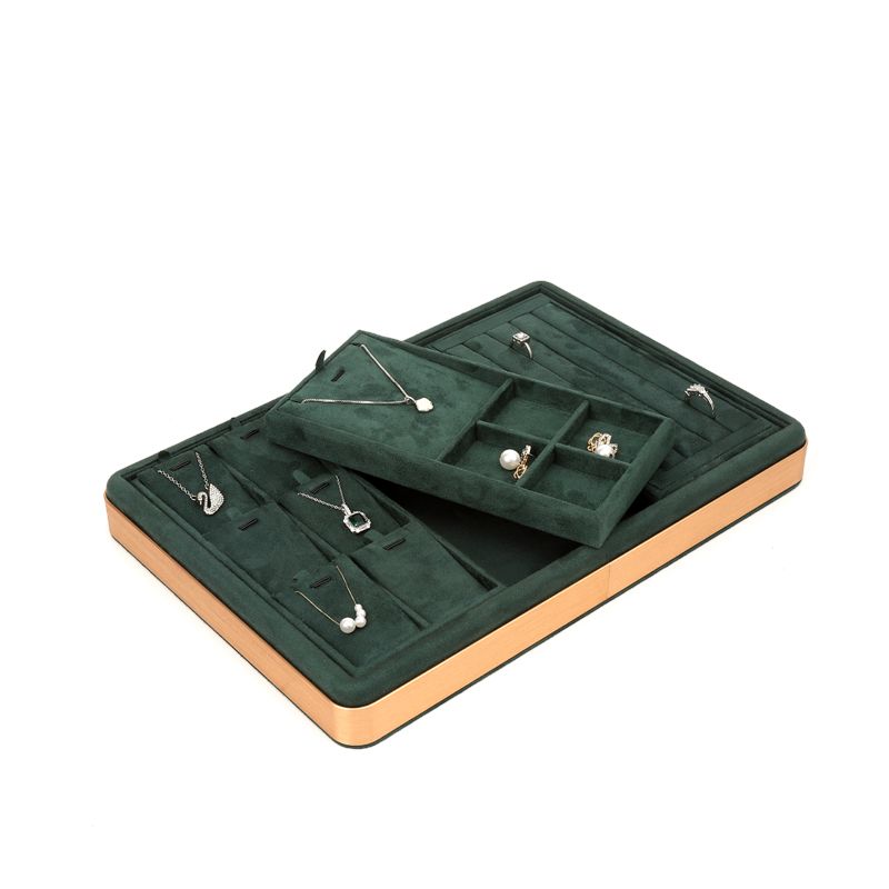 OEM 럭셔리 벨벳 보석 트레이 사용자 지정 로고 조직자 보석 트레이 보석 세트 디스플레이