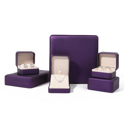 Premium Purple Leather Jewelry Box With Embossed Printing