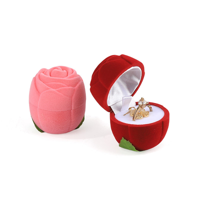 발렌타인 데이에 맞춤형 hign 끝 빨간 벨벳 장미 장신구 반지 상자